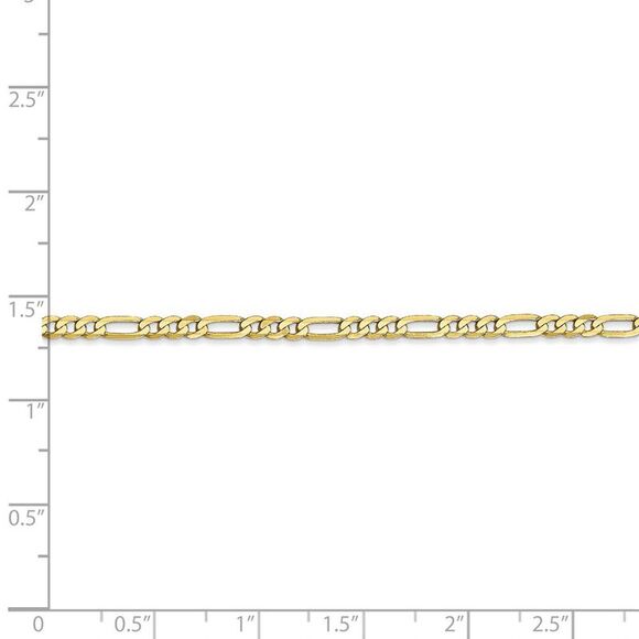 2.75mm 10k Yellow Gold Flat Figaro Chain Necklace, 18 Inch - Picture 5 of 8